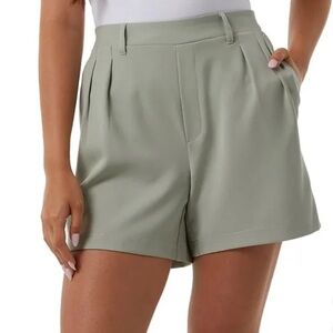 H&M High Waist Light Green Shorts